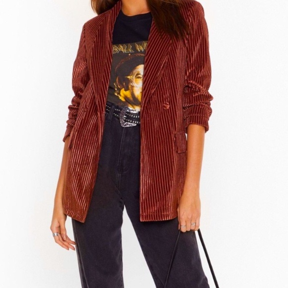 Nasty Gal Velvet Corduroy Blazer S